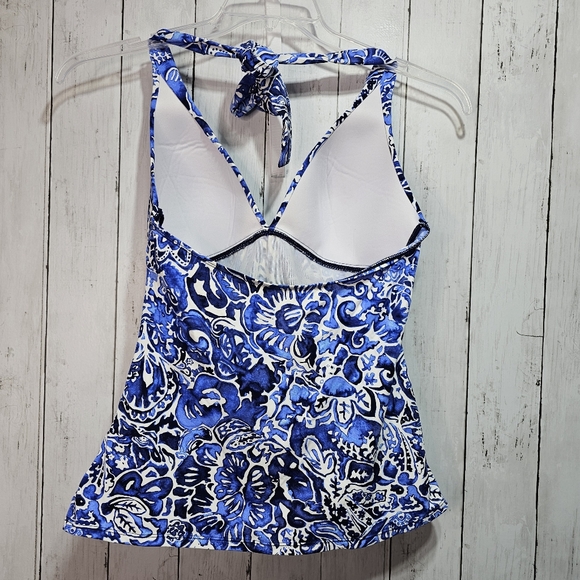 Ralph Lauren LRL Playa Floral Halter Tankini Swimsuit Top Bikini Bottom Size 8. - Picture 6 of 13